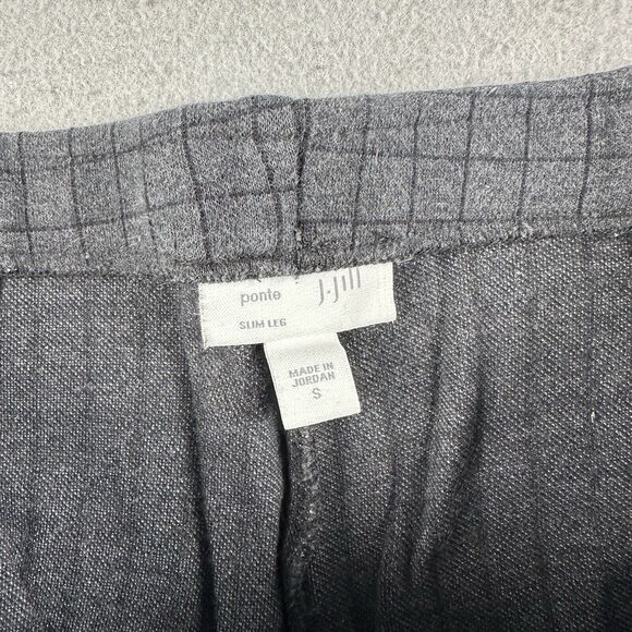 J‎ Jill Pants Women’s Small Black Check Pony Slim Leg Stretch Pull on Pleated - Picture 15 of 16